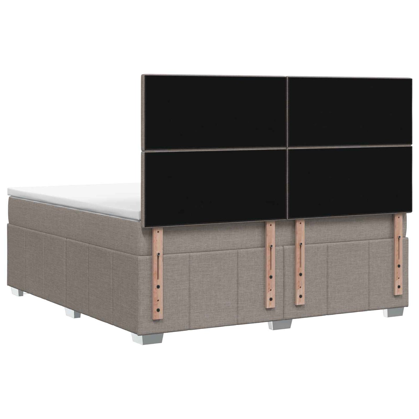 Letto Box Spring LED con Materasso Tortora 140 x 200 cm Tessuto | homemem39