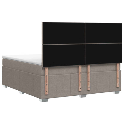 Letto Box Spring LED con Materasso Tortora 140 x 200 cm Tessuto | homemem39