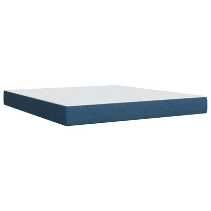 Letto Box Spring LED con Materasso Blu 160 x 200 cm Tessuto | homemem39