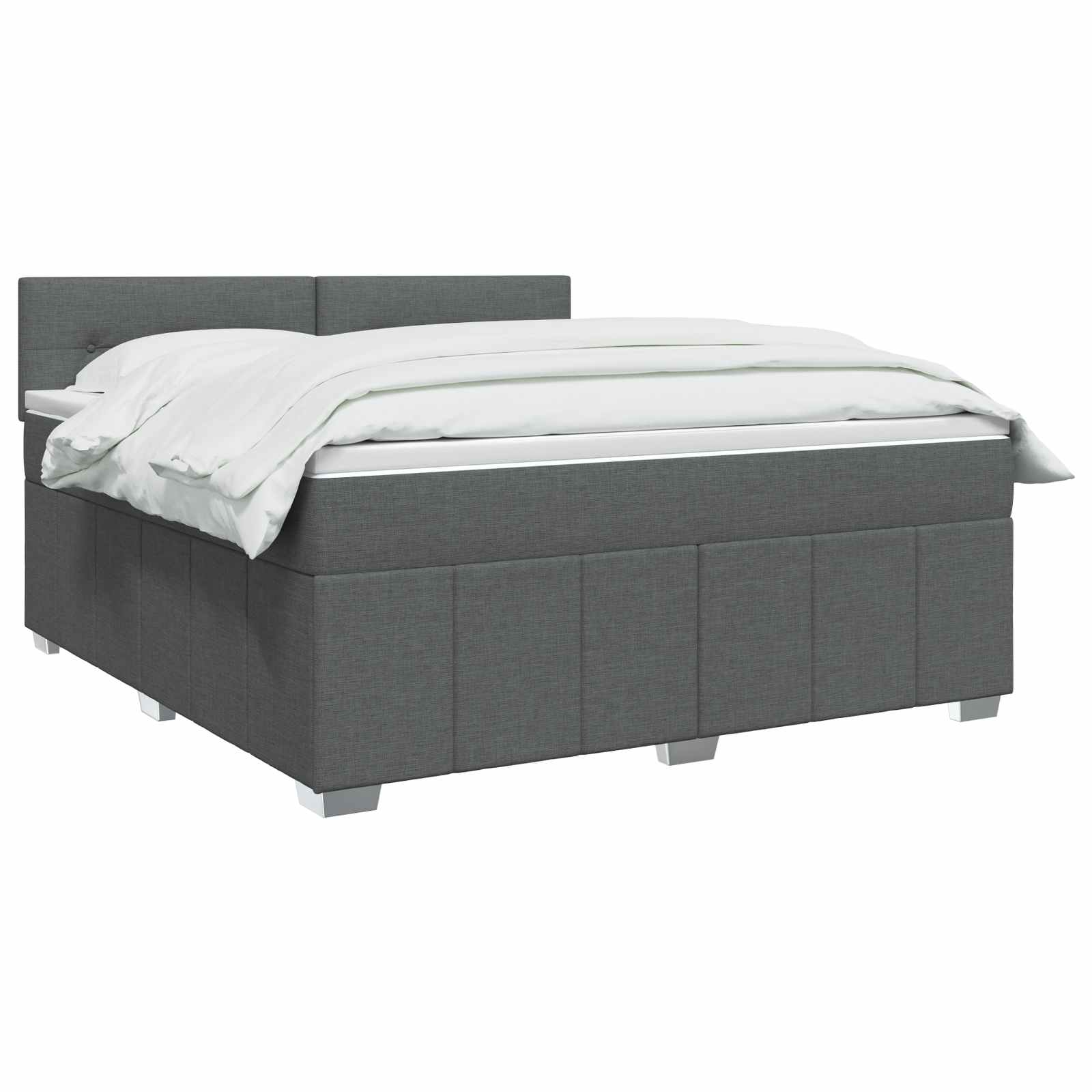 Letto Box Spring LED con Materasso Grigio Scuro 180 x 200 cm | homemem39