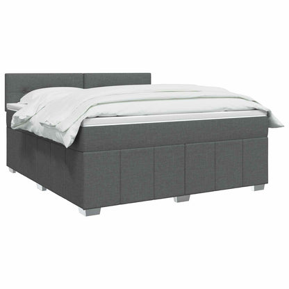Letto Box Spring LED con Materasso Grigio Scuro 180 x 200 cm | homemem39