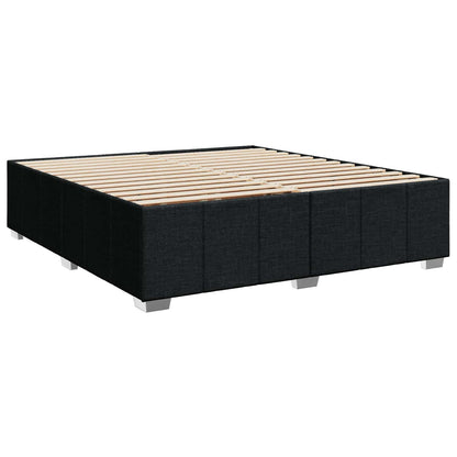 Letto Box Spring LED con Materasso Nero 180 x 200 cm Tessuto | homemem39