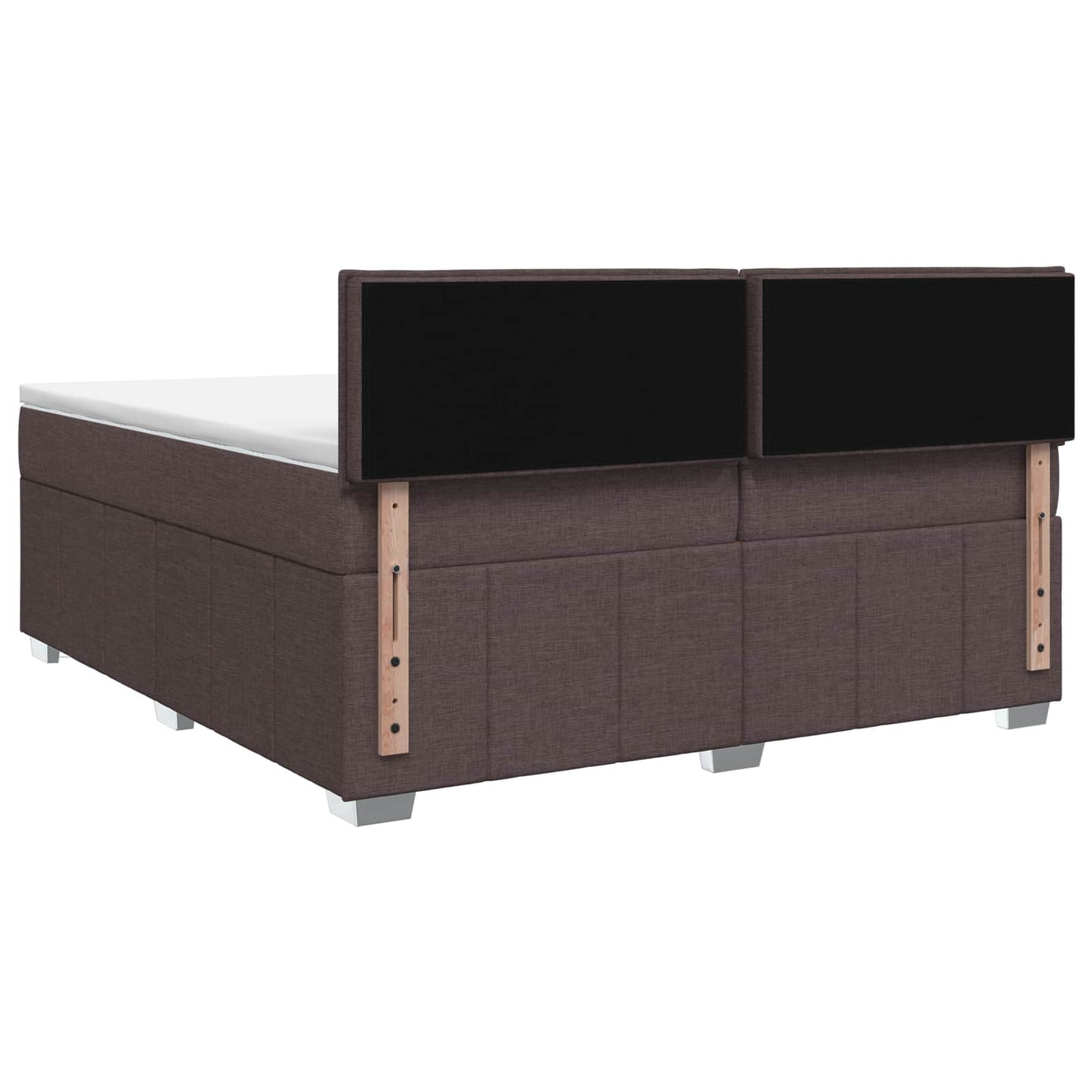 Letto Box Spring LED con Materasso Marrone Scuro 200 x 200 cm | homemem39