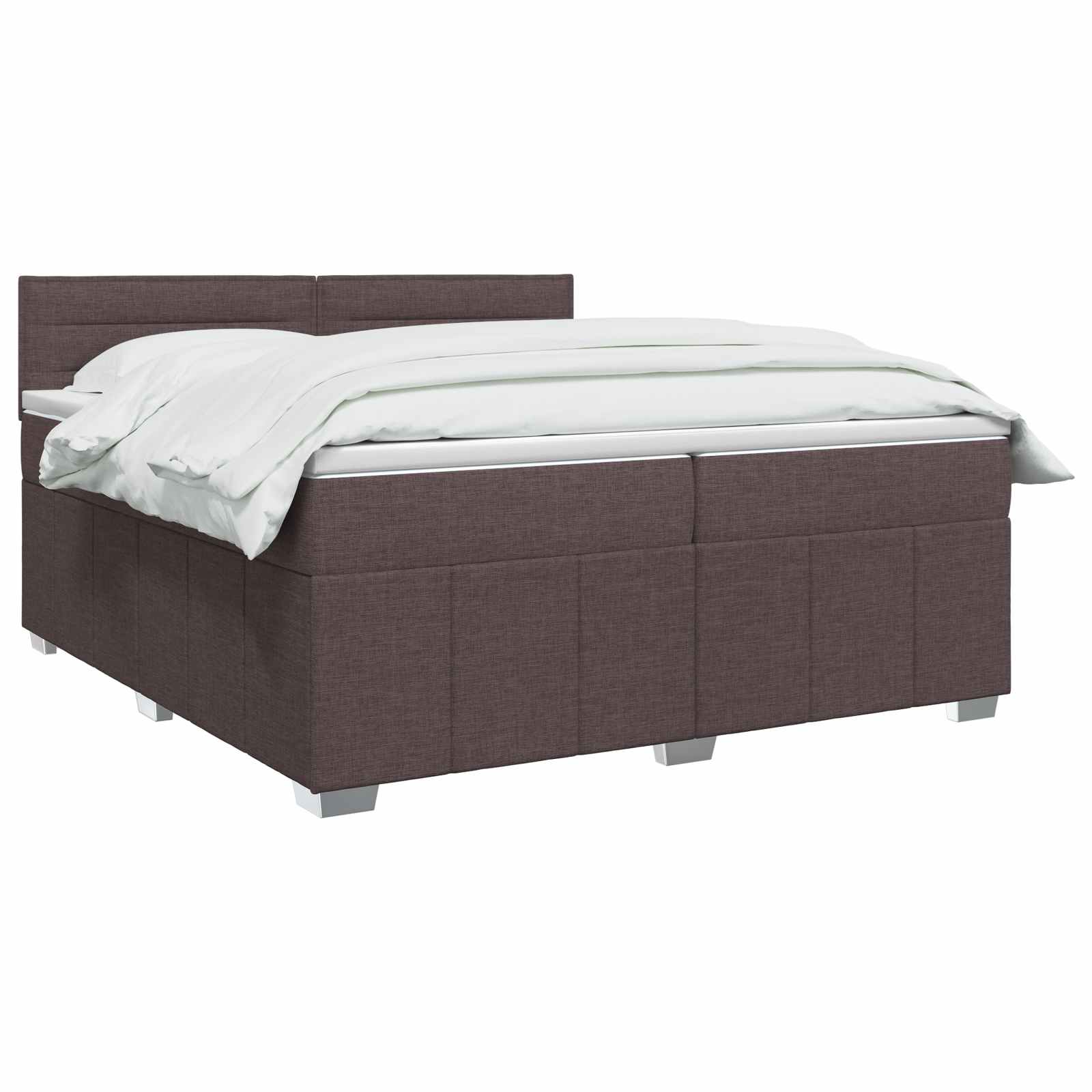 Letto Box Spring LED con Materasso Marrone Scuro 200 x 200 cm | homemem39