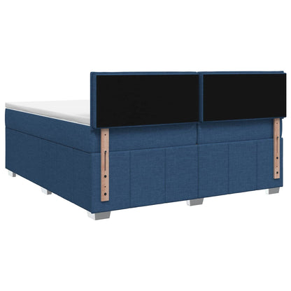 Letto Box Spring LED con Materasso Blu 200 x 200 cm Tessuto | homemem39