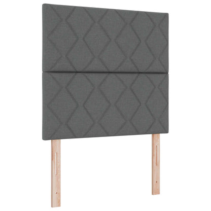 Letto Box Spring LED con Materasso Grigio Scuro 80 x 200 cm | homemem39
