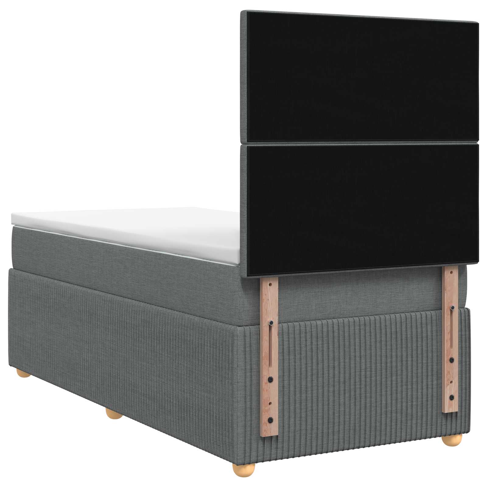 Letto Box Spring LED con Materasso Grigio Scuro 80 x 200 cm | homemem39