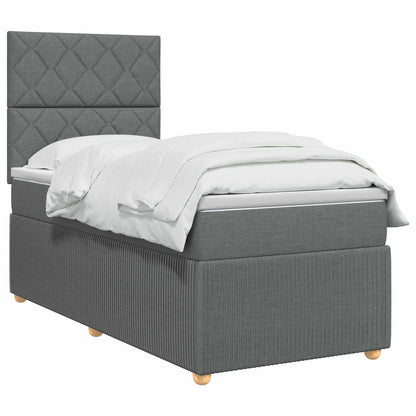 Letto Box Spring LED con Materasso Grigio Scuro 80 x 200 cm | homemem39