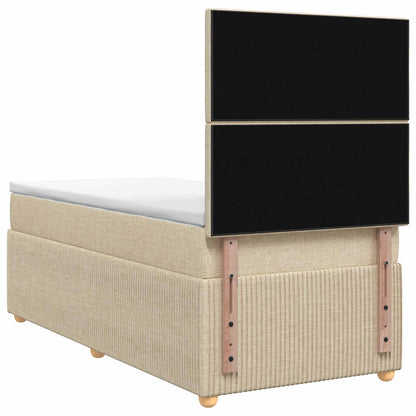 Letto Box Spring LED con Materasso Crema 80 x 200 cm Tessuto | homemem39
