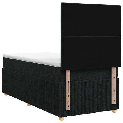 Letto Box Spring LED con Materasso Nero 90 x 190 cm Tessuto | homemem39