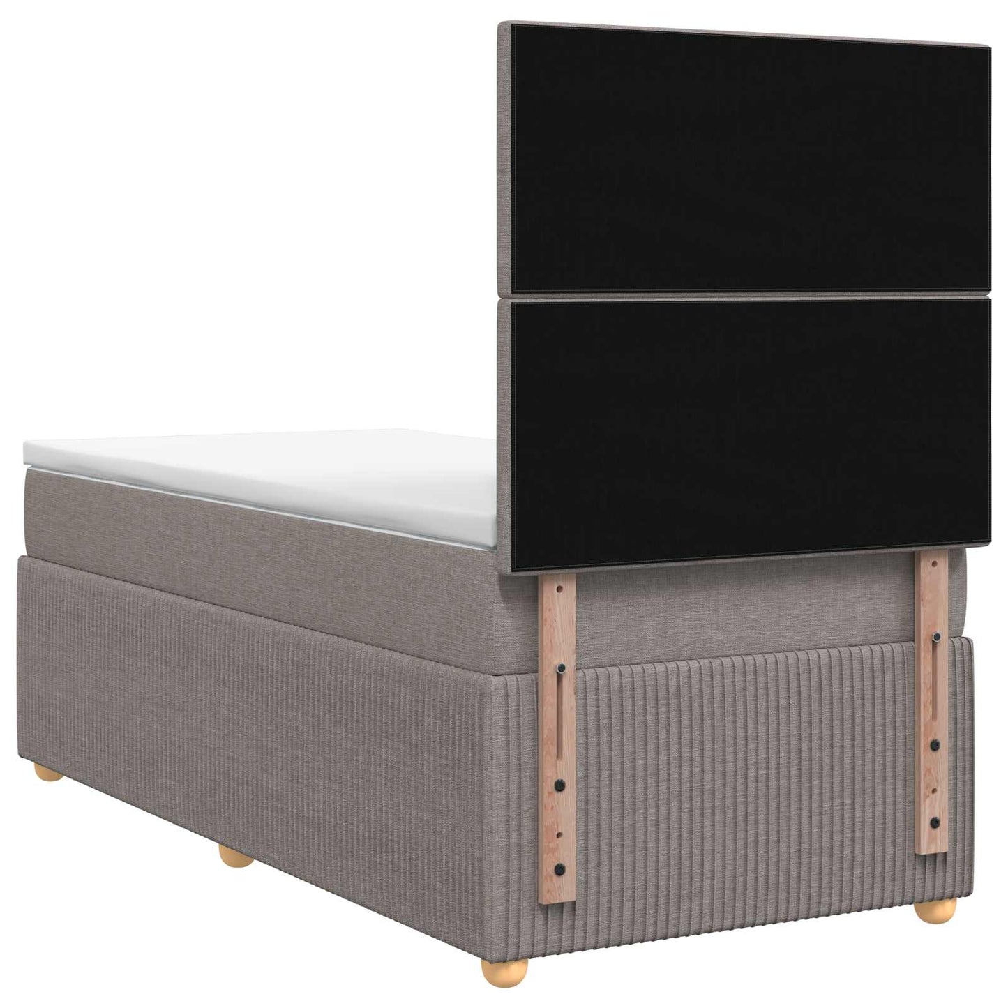 Letto Box Spring LED con Materasso Tortora 100 x 200 cm Tessuto | homemem39