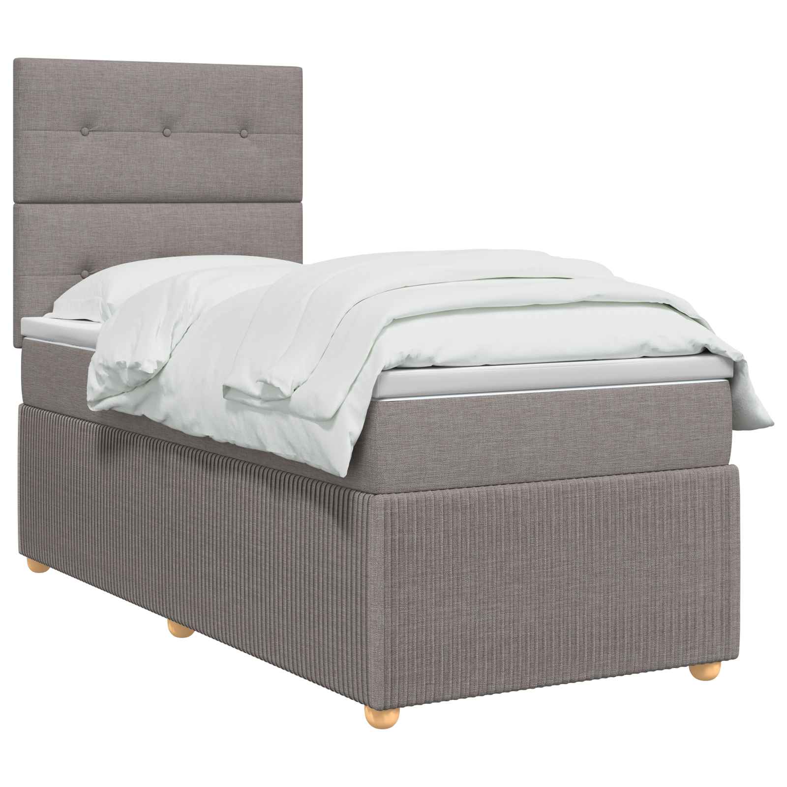Letto Box Spring LED con Materasso Tortora 100 x 200 cm Tessuto | homemem39