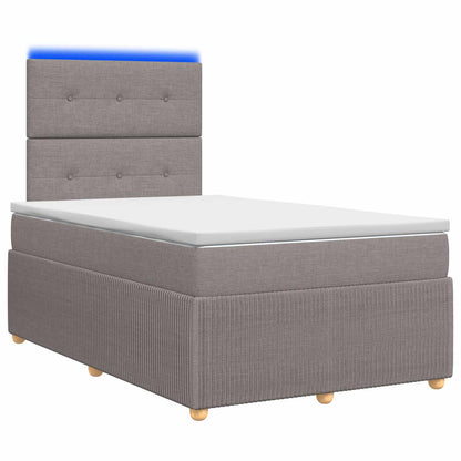 Letto Box Spring LED con Materasso Tortora 120 x 190 cm Tessuto | homemem39