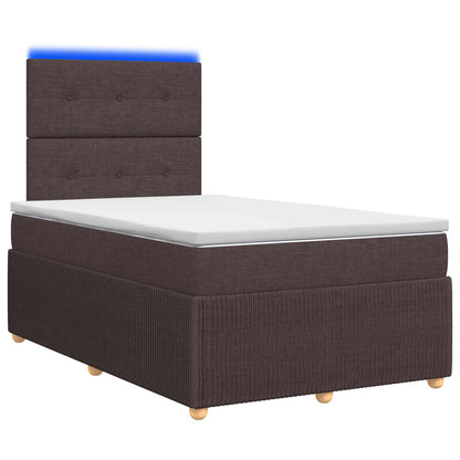 Letto Box Spring LED con Materasso Marrone Scuro 120 x 200 cm | homemem39