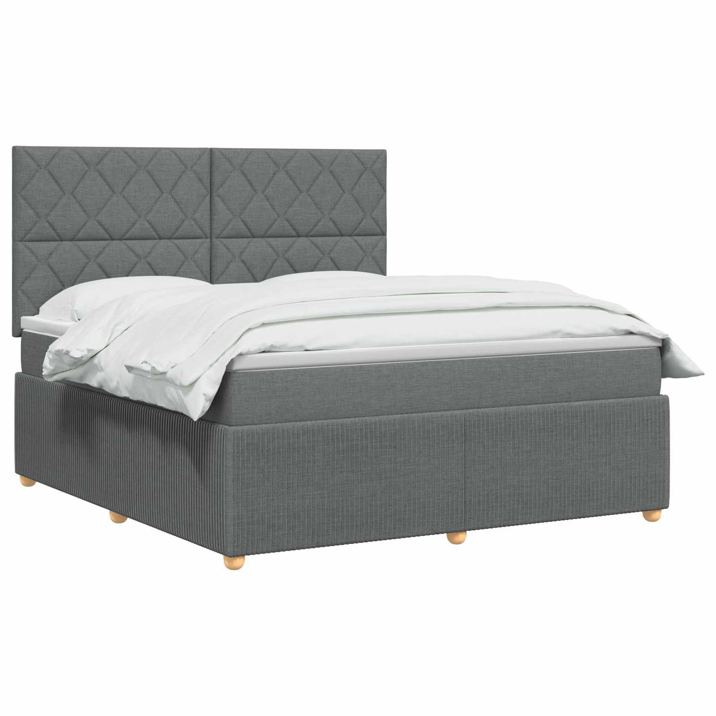 Letto Box Spring LED con Materasso Grigio Scuro 140 x 190 cm | homemem39
