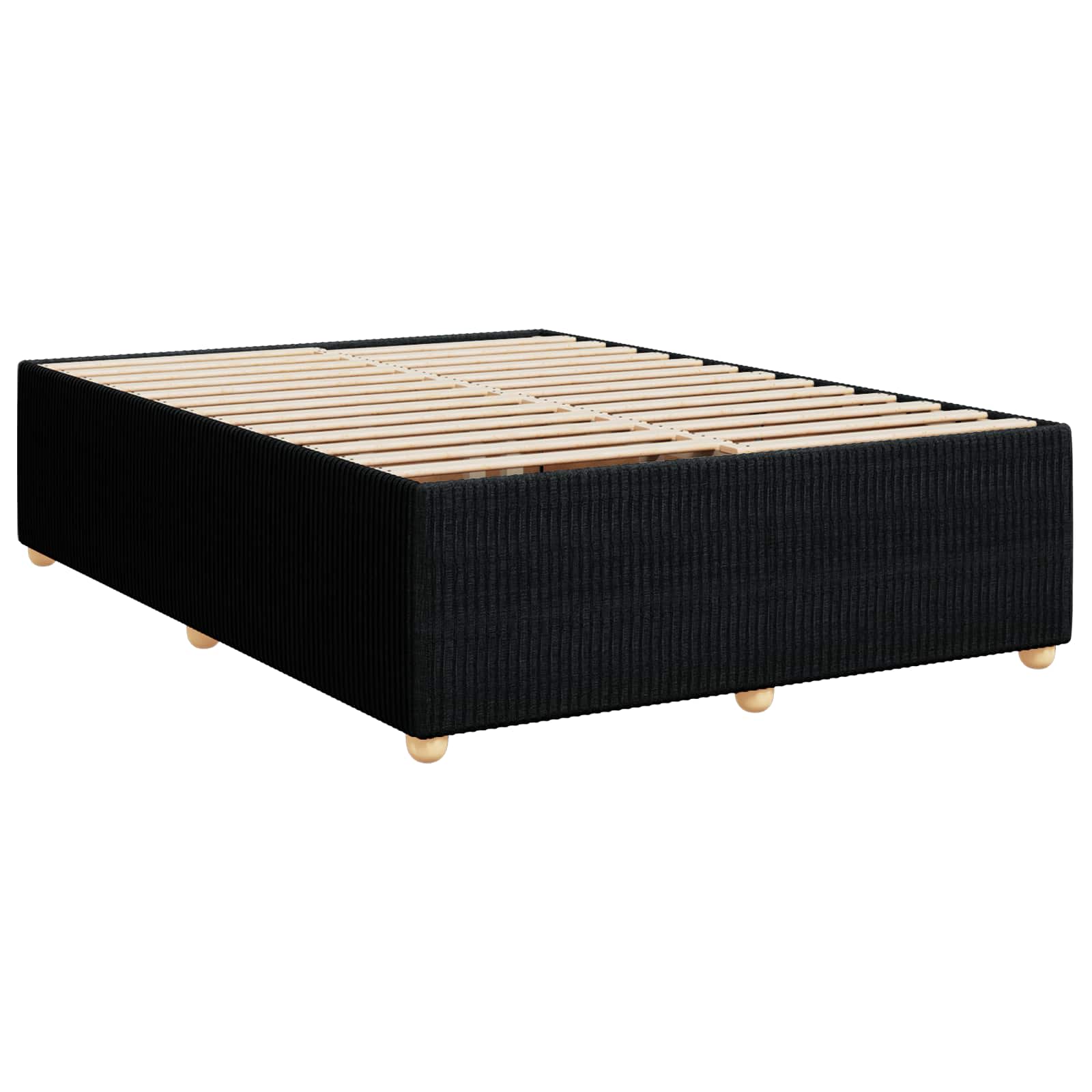Letto Box Spring LED con Materasso Nero 140 x 190 cm Tessuto | homemem39