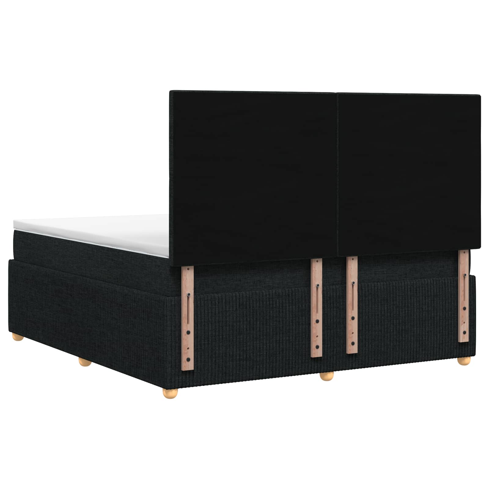 Letto Box Spring LED con Materasso Nero 140 x 190 cm Tessuto | homemem39