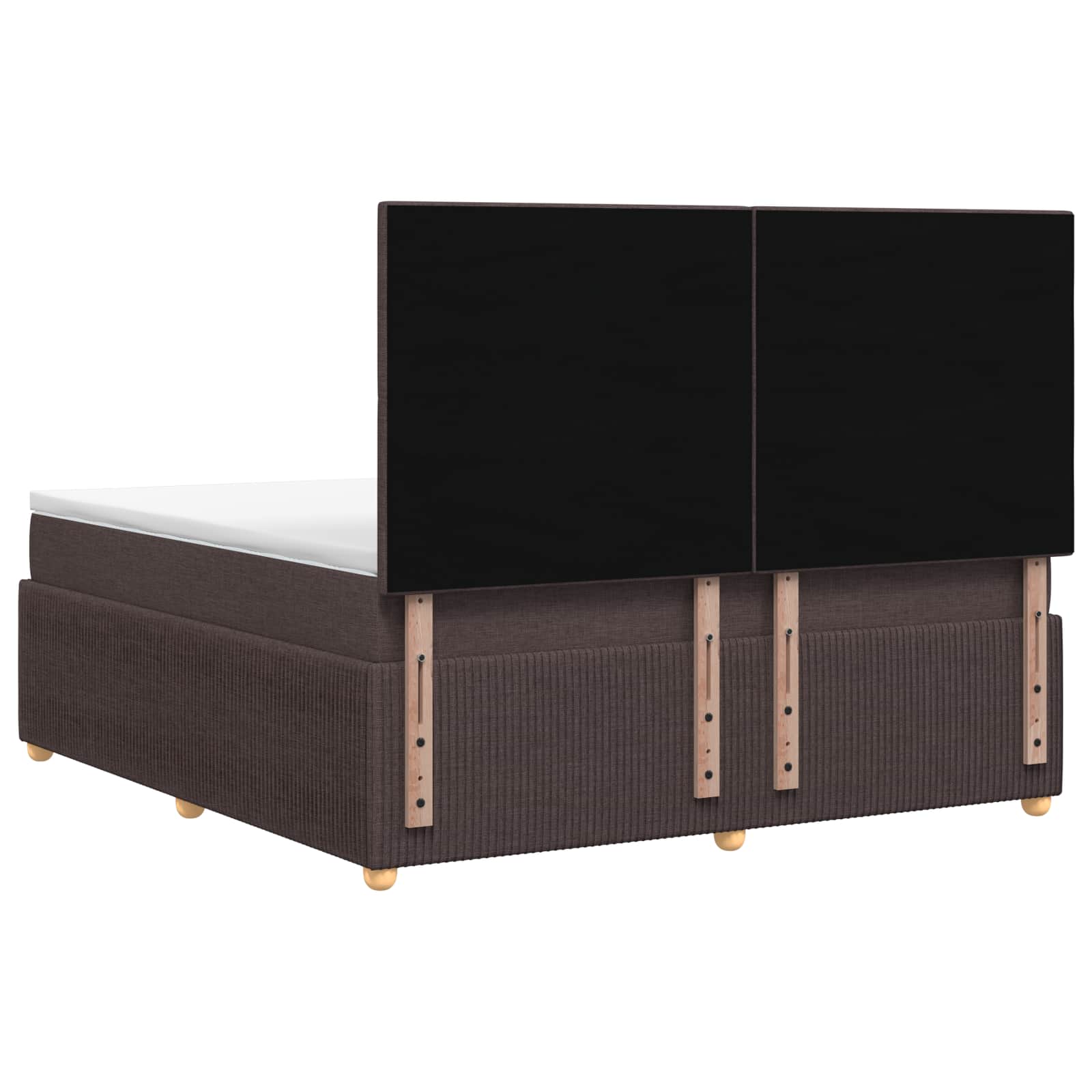 Letto Box Spring LED con Materasso Marrone Scuro 140 x 190 cm | homemem39
