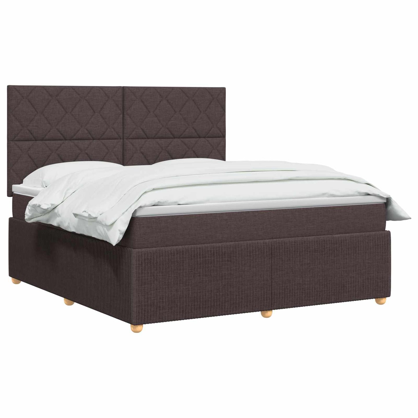 Letto Box Spring LED con Materasso Marrone Scuro 140 x 190 cm | homemem39