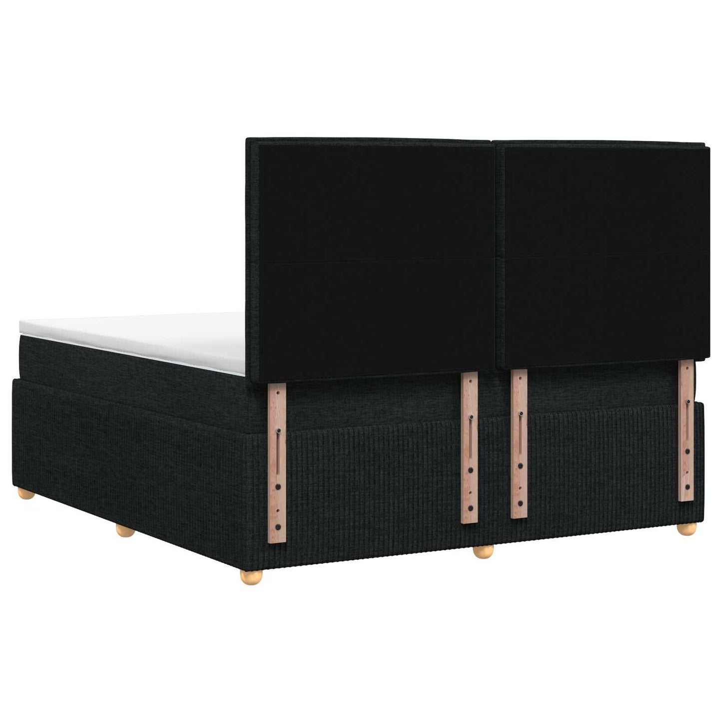Letto Box Spring LED con Materasso Nero 180 x 200 cm Tessuto