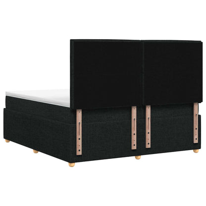 Letto Box Spring LED con Materasso Nero 180 x 200 cm Tessuto