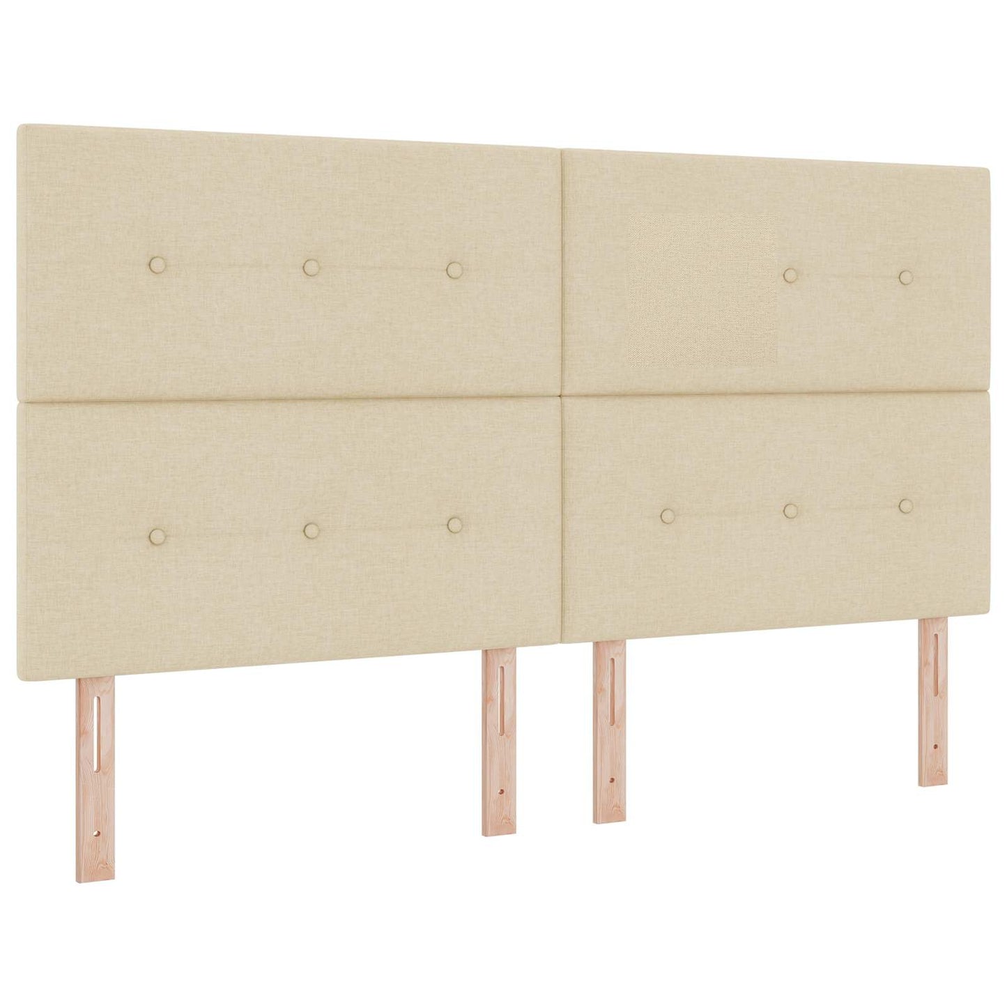 Letto Box Spring LED con Materasso Crema 180 x 200 cm Tessuto