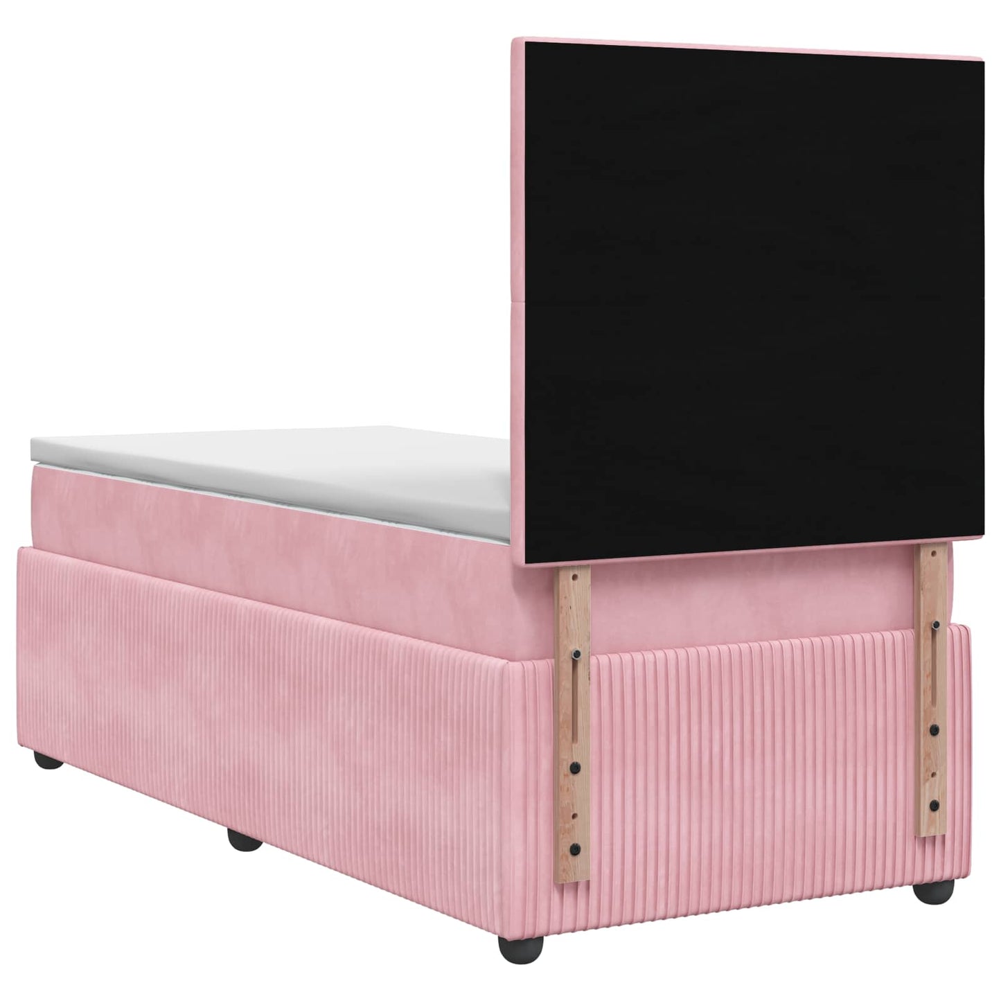 Letto Box Spring LED con Materasso Rosa 80 x 200 cm Velluto | homemem39