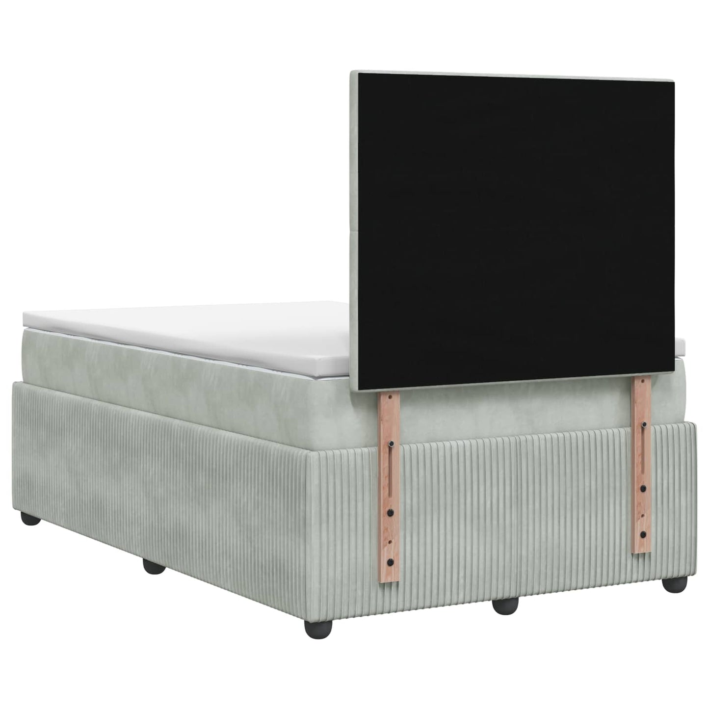 Letto Box Spring LED con Materasso Grigio Chiaro 120 x 200 cm | homemem39