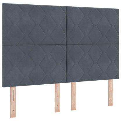Letto Box Spring LED con Materasso Grigio Scuro 140 x 190 cm | homemem39