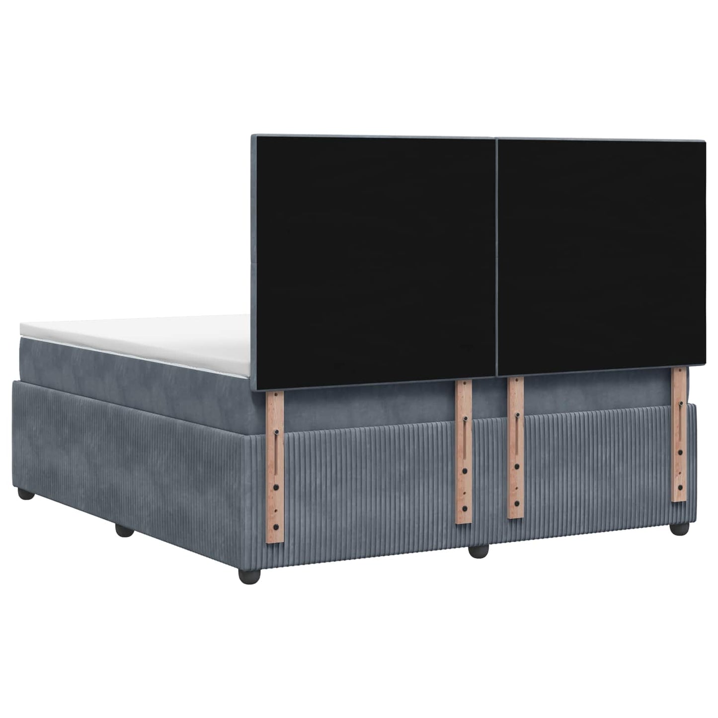 Letto Box Spring LED con Materasso Grigio Scuro 140 x 200 cm | homemem39