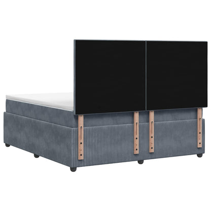 Letto Box Spring LED con Materasso Grigio Scuro 140 x 200 cm | homemem39