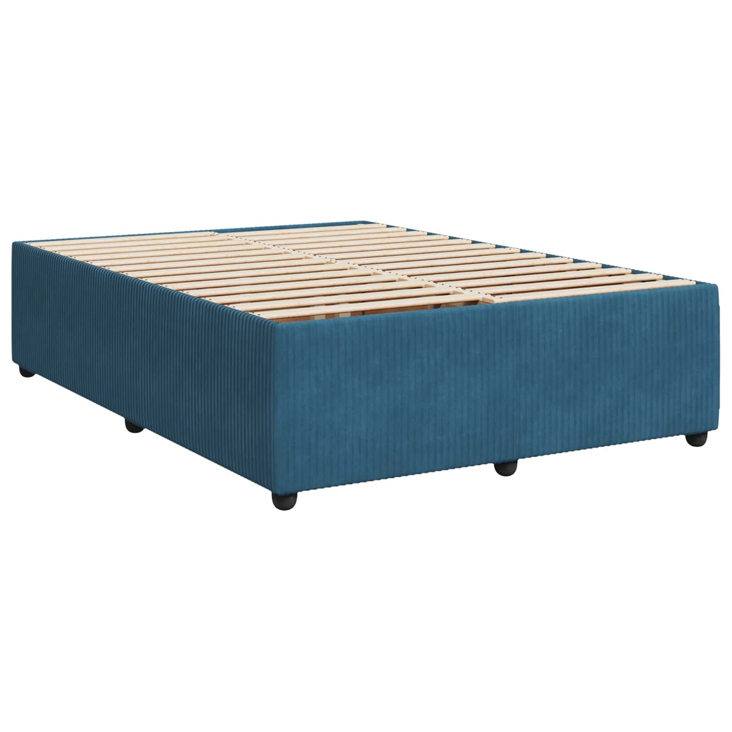 Letto Box Spring LED con Materasso Blu 140 x 200 cm Velluto | homemem39
