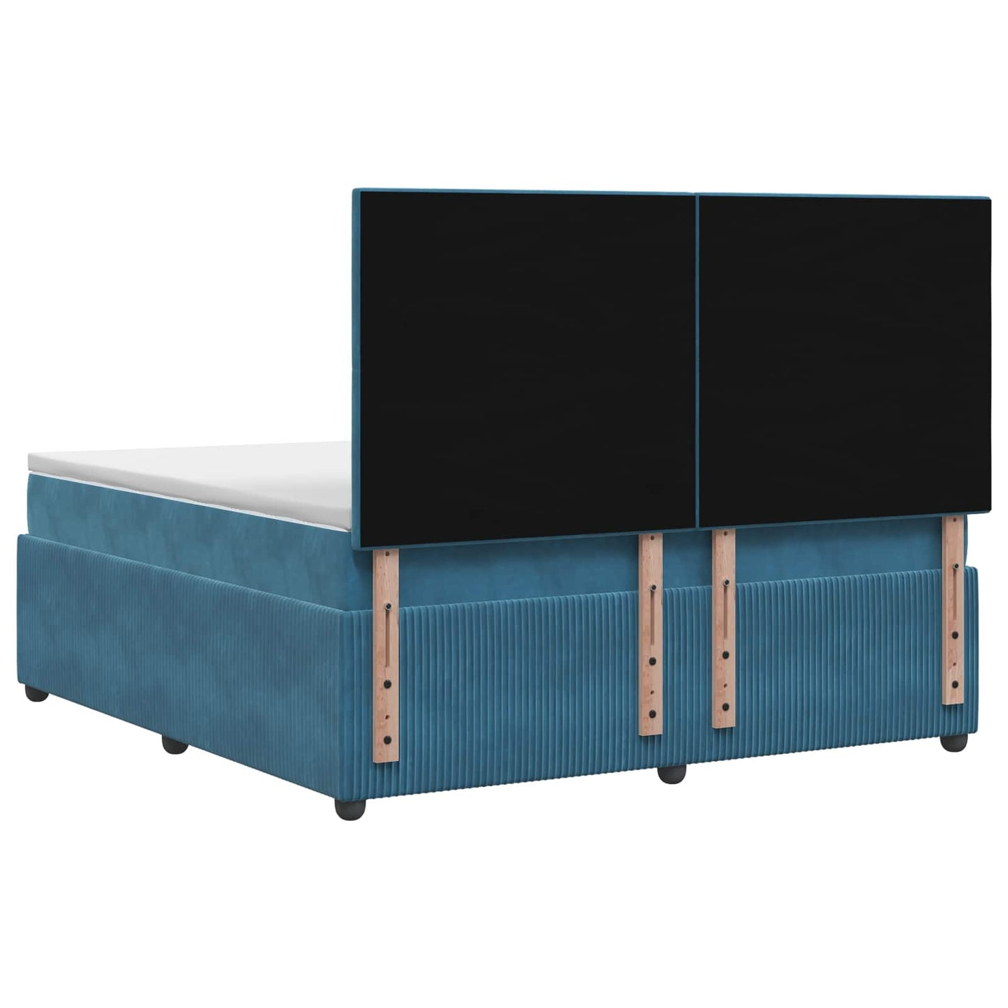 Letto Box Spring LED con Materasso Blu 140 x 200 cm Velluto | homemem39