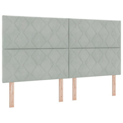 Letto Box Spring LED con Materasso Grigio Chiaro 180 x 200 cm | homemem39