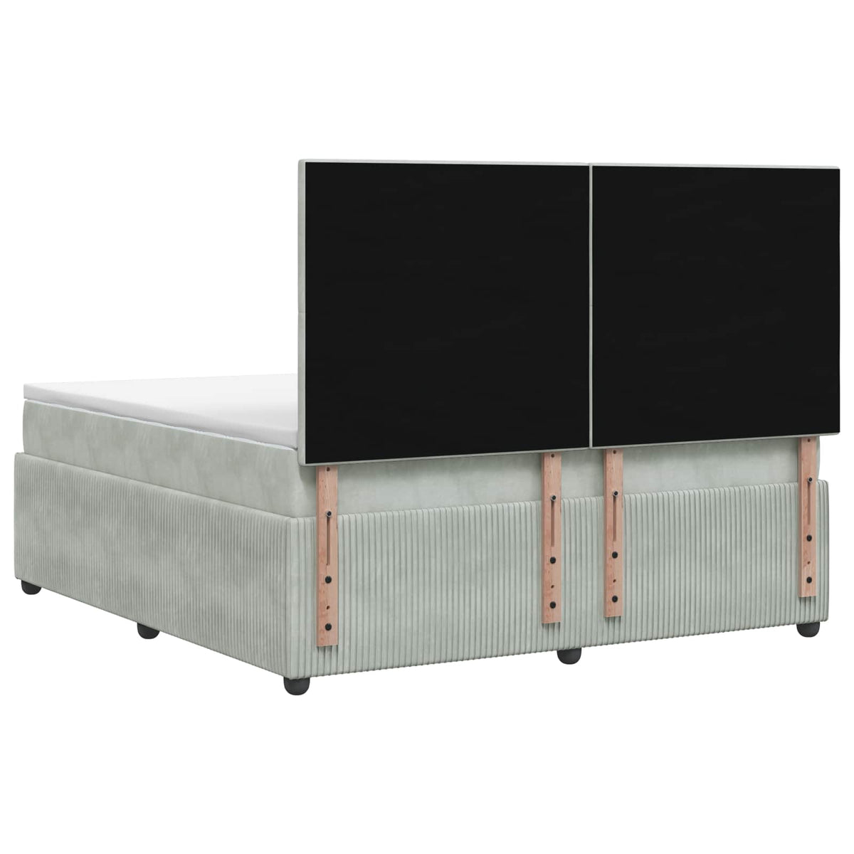Letto Box Spring LED con Materasso Grigio Chiaro 180 x 200 cm | homemem39