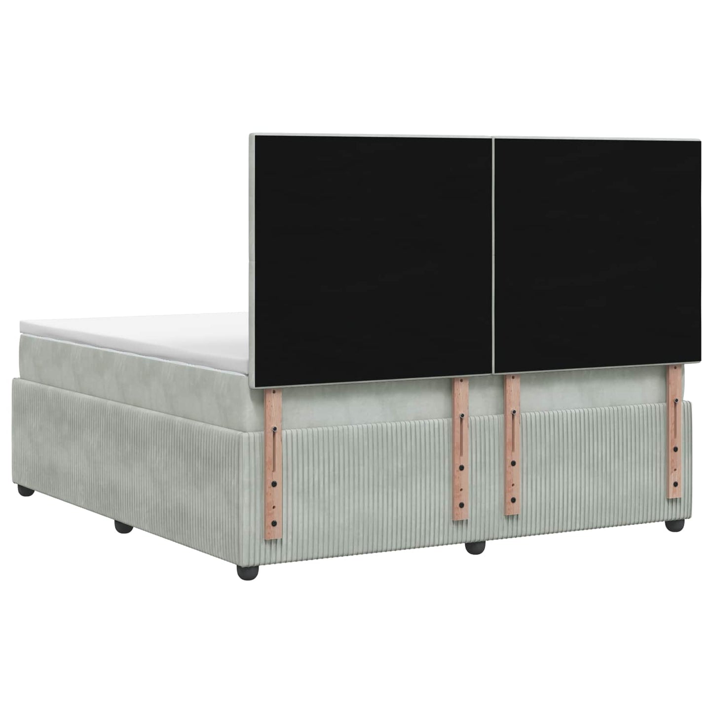 Letto Box Spring LED con Materasso Grigio Chiaro 200 x 200 cm | homemem39