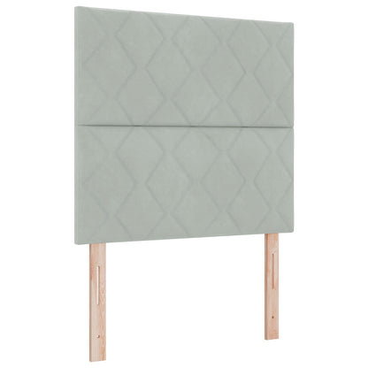 Letto Box Spring LED con Materasso Grigio Chiaro 90 x 190 cm | homemem39