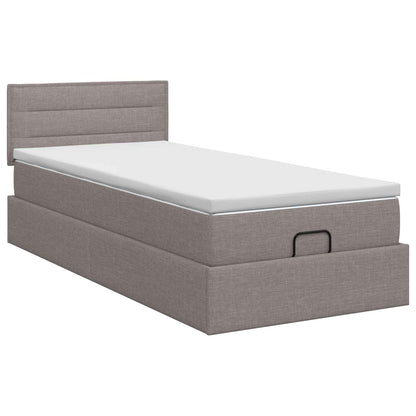 Letto ottomano con materasso Tortora 90 x 190 cm Tessuto | homemem39