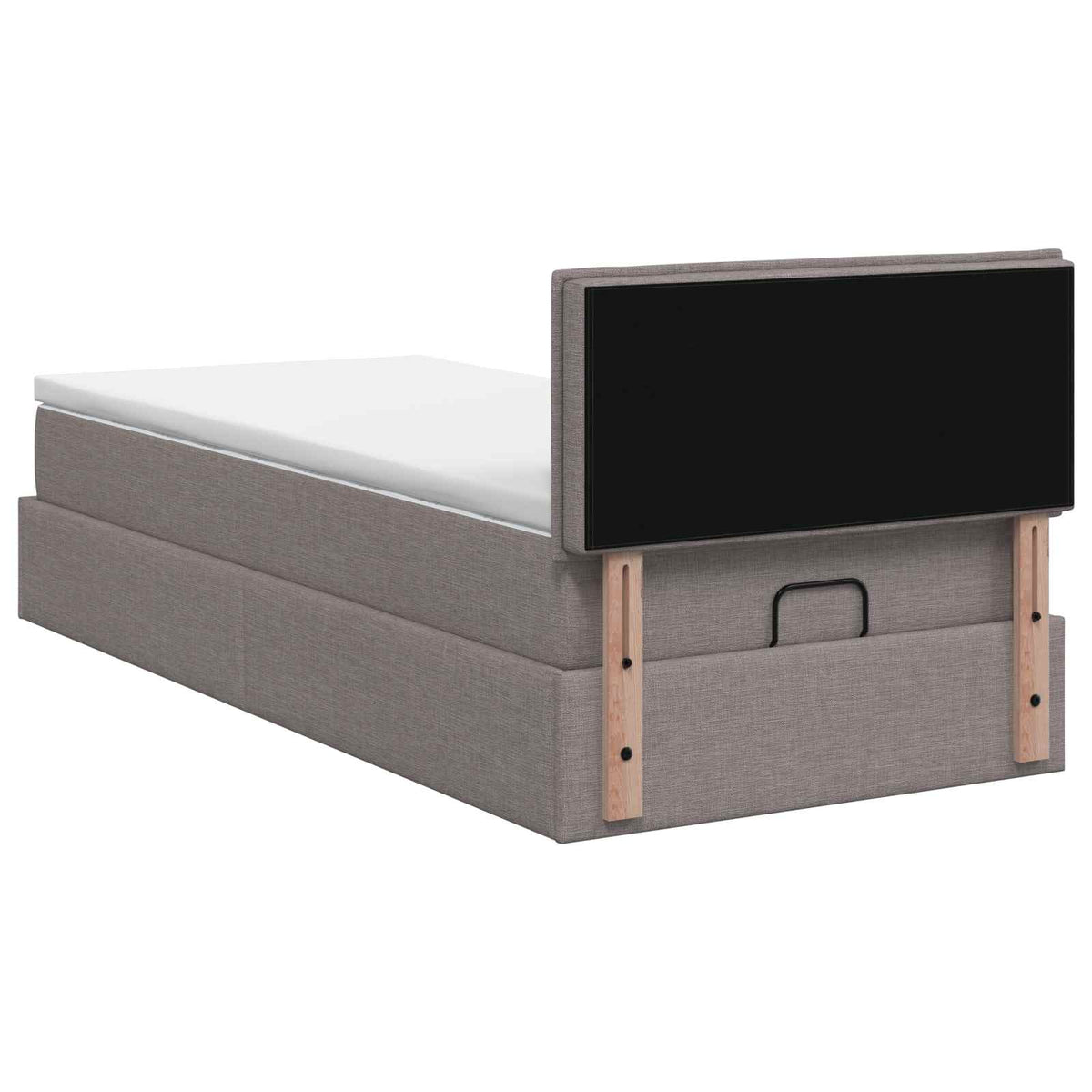 Letto ottomano con materasso Tortora 90 x 190 cm Tessuto | homemem39