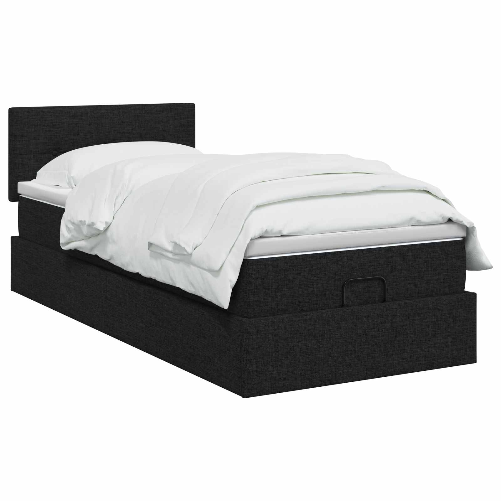Letto ottomano con materasso Nero 100 x 200 cm Tessuto | homemem39