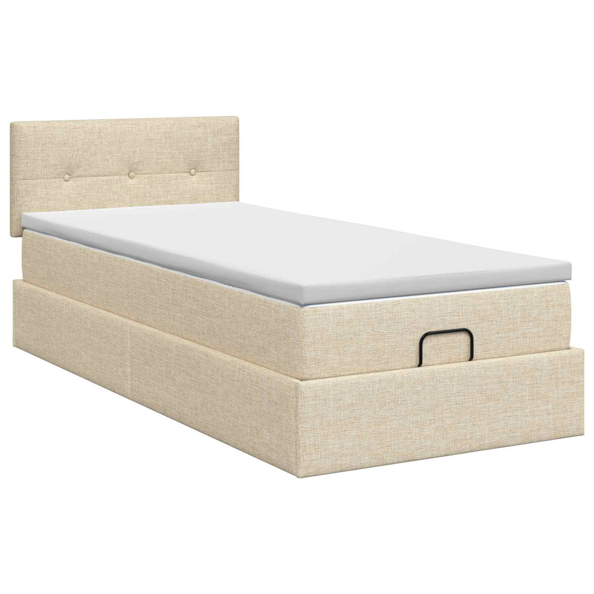 Letto ottomano con materasso Crema 100 x 200 cm Tessuto | homemem39