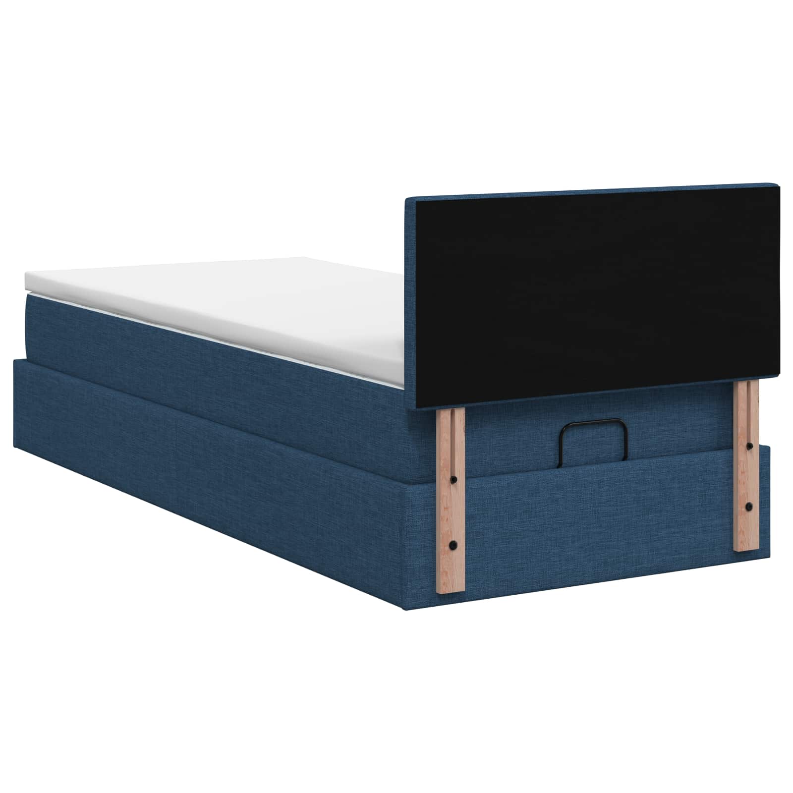 Letto ottomano con materasso Blu 100 x 200 cm Tessuto | homemem39