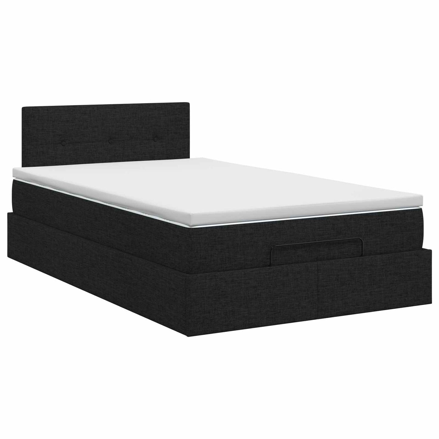 Letto ottomano con materasso Nero 120 x 190 cm Tessuto | homemem39