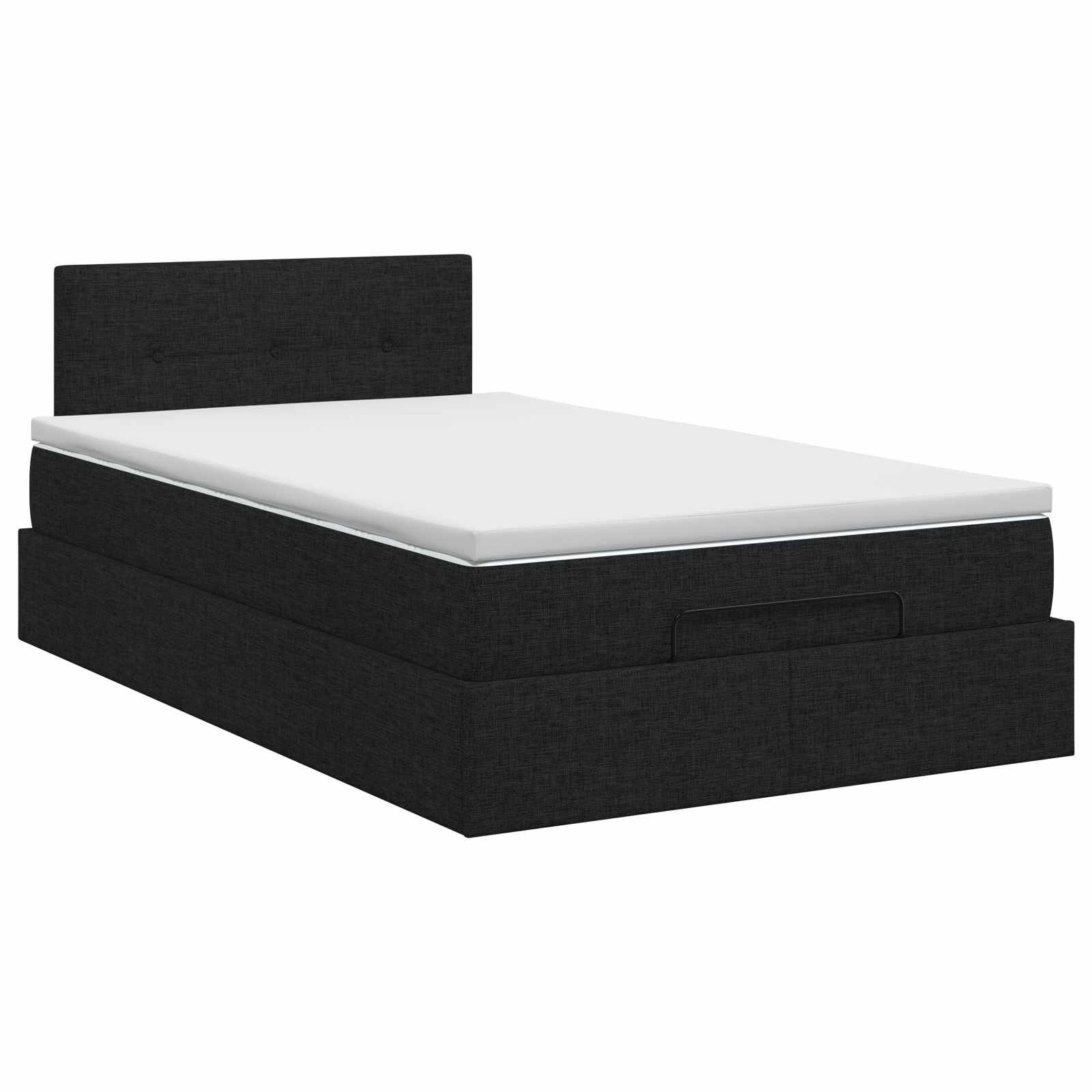 Letto ottomano con materasso Nero 120 x 190 cm Tessuto | homemem39