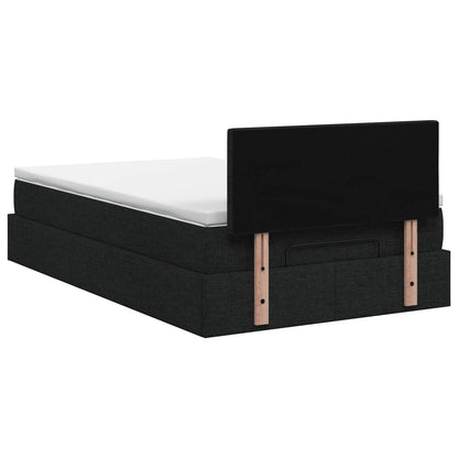Letto ottomano con materasso Nero 120 x 190 cm Tessuto | homemem39