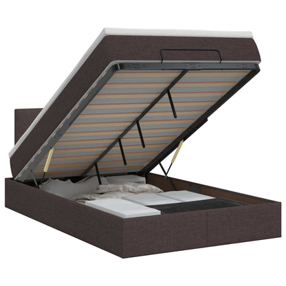 Letto ottomano con materasso Marrone Scuro 120 x 190 cm Tessuto | homemem39