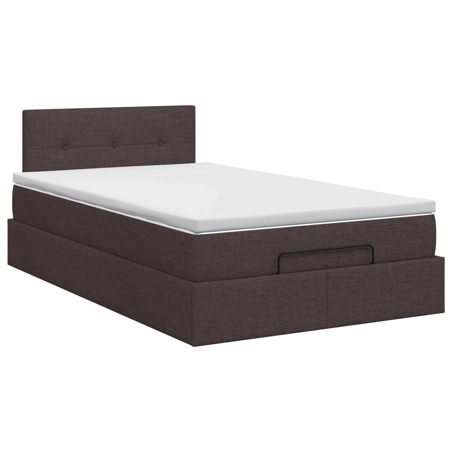 Letto ottomano con materasso Marrone Scuro 120 x 190 cm Tessuto | homemem39