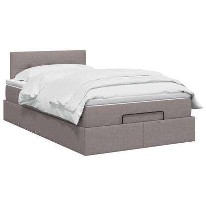 Letto ottomano con materasso Tortora 120 x 190 cm Tessuto | homemem39