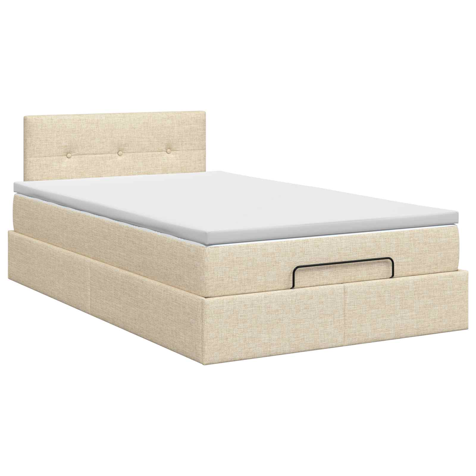 Letto ottomano con materasso Crema 120 x 190 cm Tessuto | homemem39