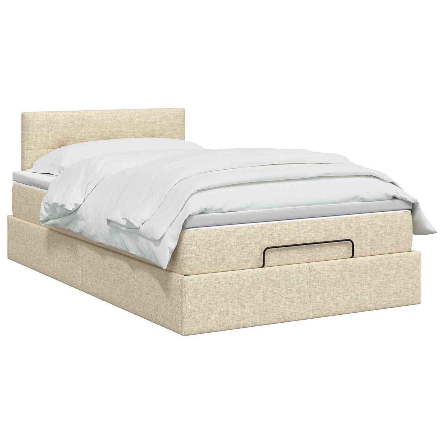 Letto ottomano con materasso Crema 120 x 190 cm Tessuto | homemem39
